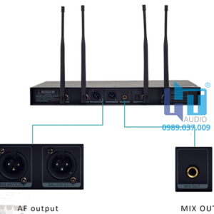 D6662 Micro không dây UHF cổ ngỗng 4 kênh 2 UHF ket noi 3