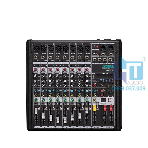 DMX08, Bàn trộn mixer DSPPA Audio 10 Channel DMX08, Bàn trộn mixer DSPPA Audio 10 Channel