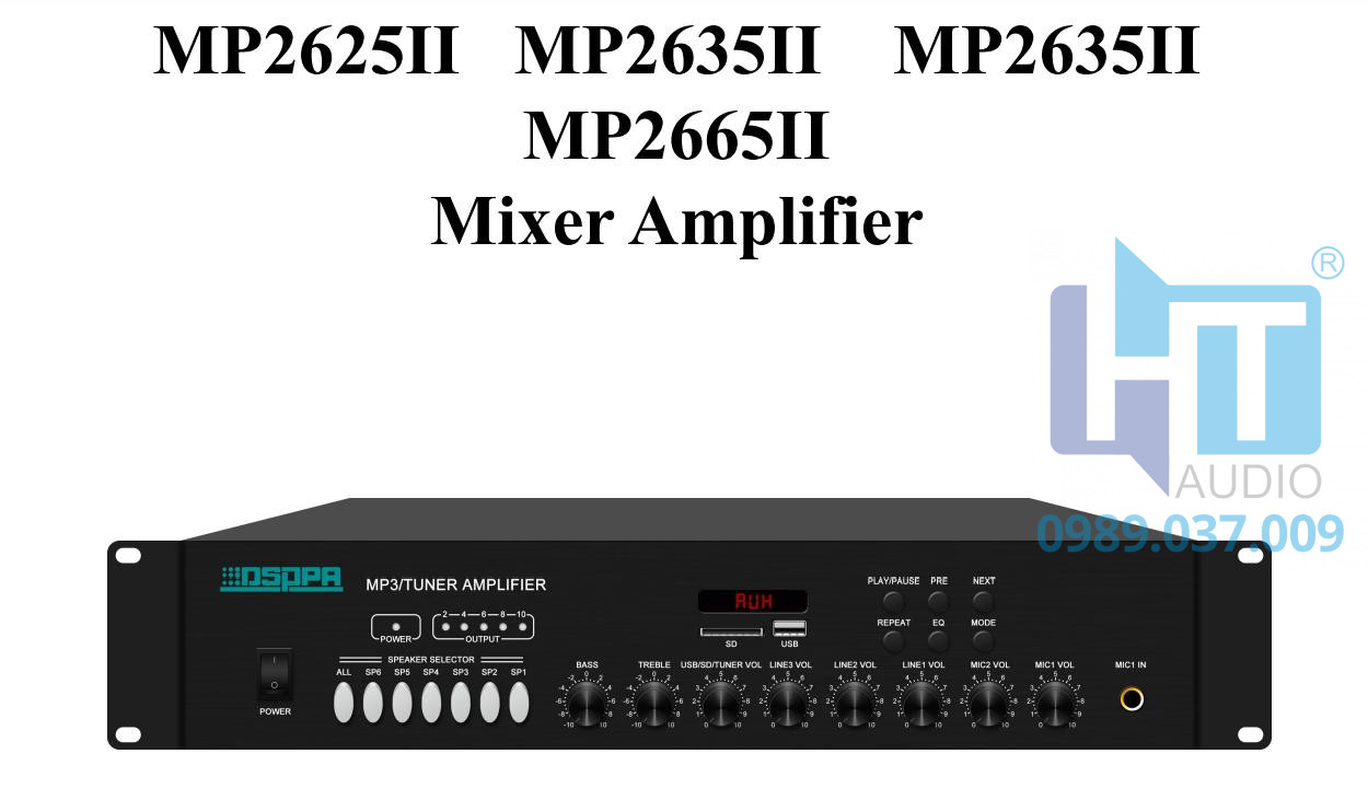 MP2625II Amply kèm trộn chia 6 vùng loa MP2625II Amply kèm trộn chia 6 vùng loa